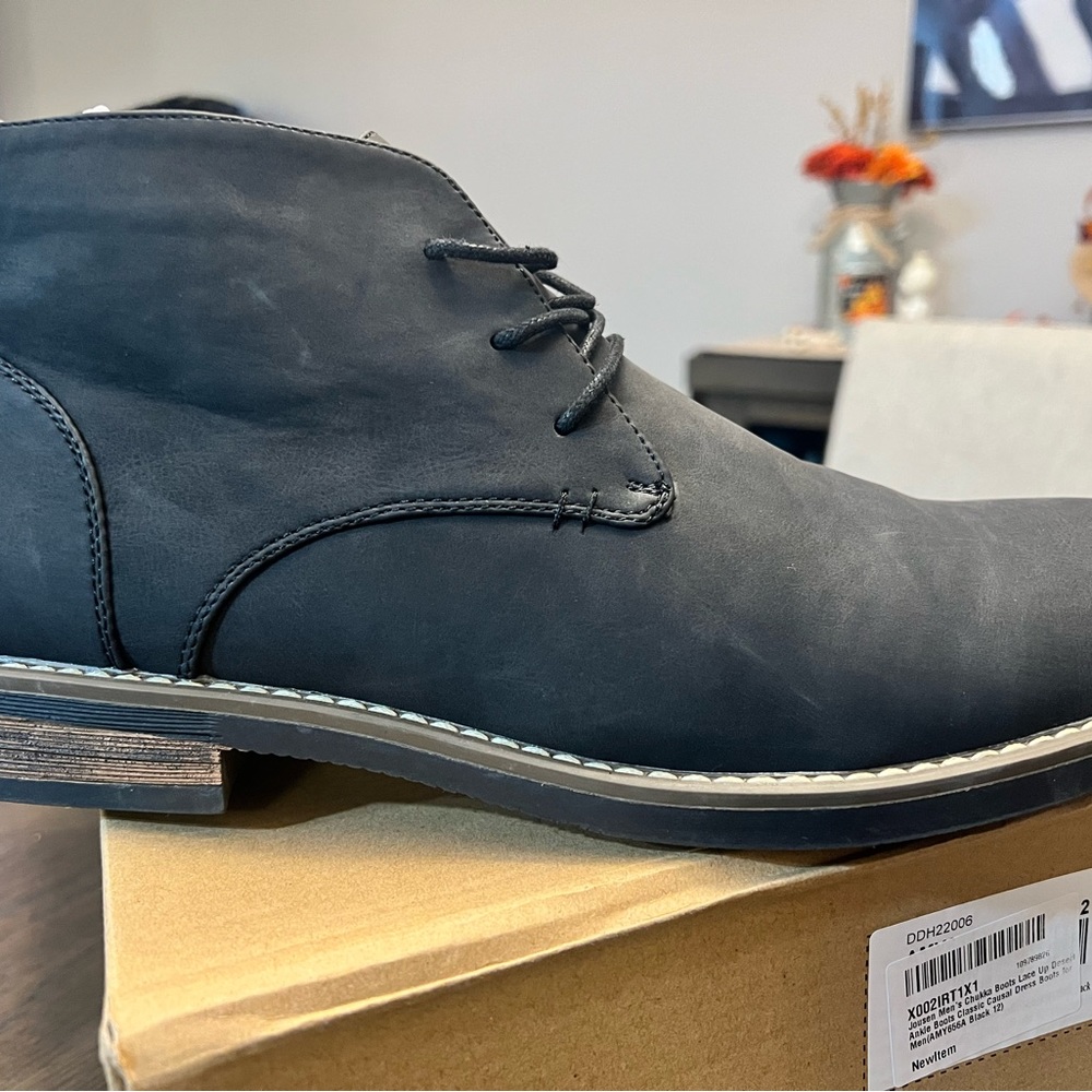 Jousen Men's Black Suede Chelsea Boots